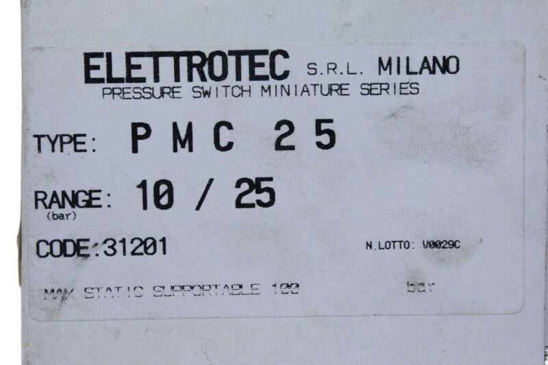 ELETTROTEC PMC 25 PRESSURE SWITCH - Image 2