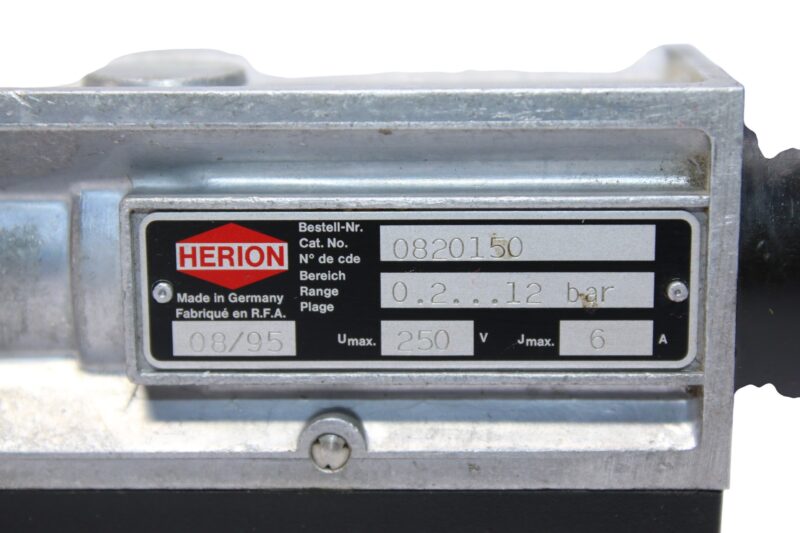 HERION 0820150 PRESSURE SWITCH 0.2…12 bar - Image 2