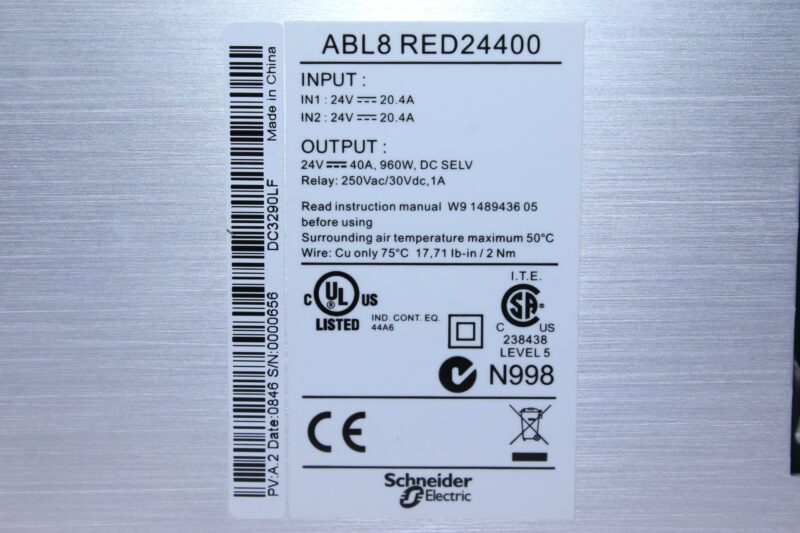 SCHNEIDER ABL8RED24400 REDUNDANCY MODULE - Image 2
