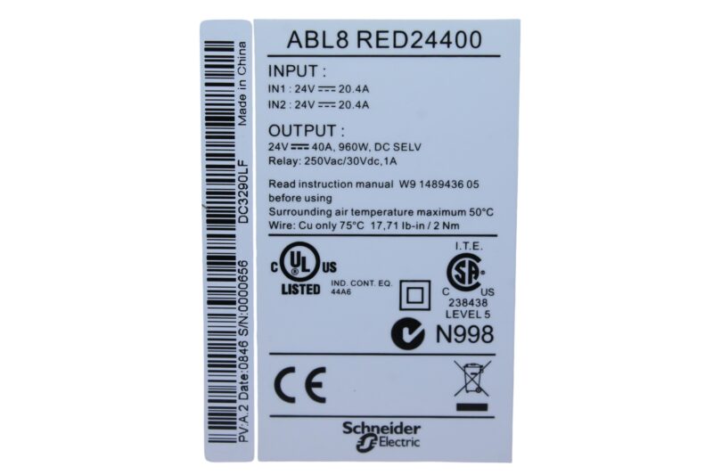 SCHNEIDER ABL8RED24400 REDUNDANCY MODULE - Image 2