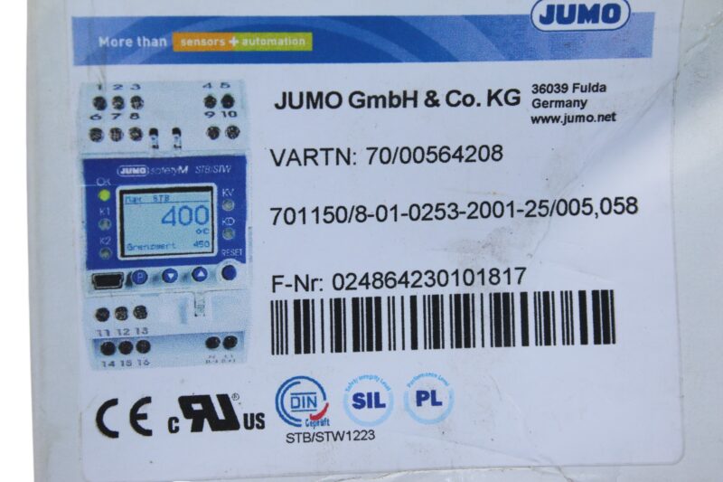 JUMO 701150/8-01-0253-2001-25/005,058 TEMPERATURE LIMITER - Image 2