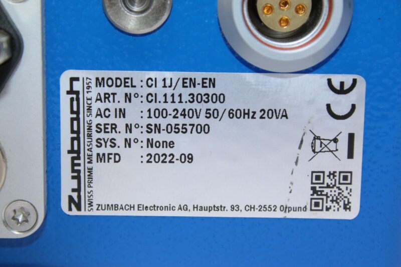 ZUMBACH CI 1J/EN-EN MODULAR SINGLE AXIS LASER MEASURING - Image 2