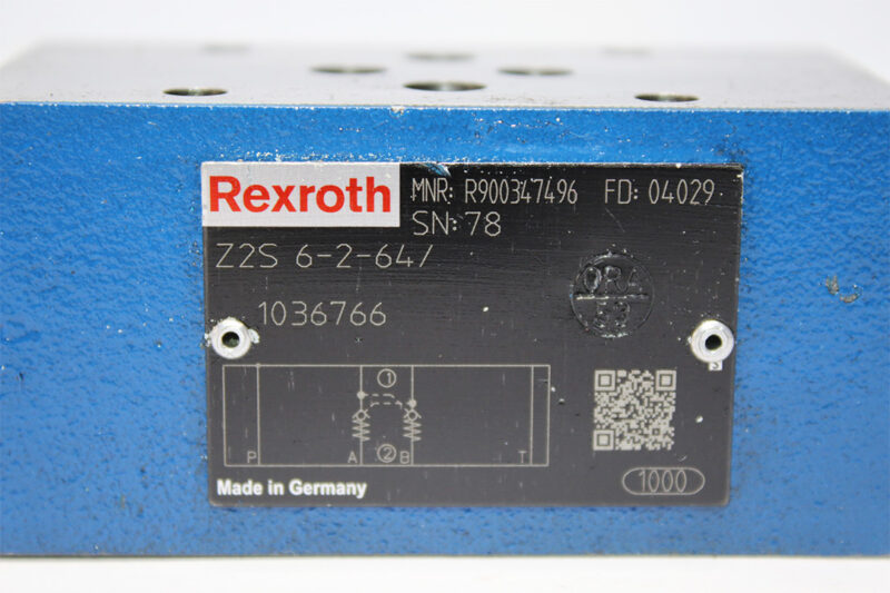 REXROTH R900347496 CHECK VALVE SANDWICH PLATE Z2S6-2-64/
