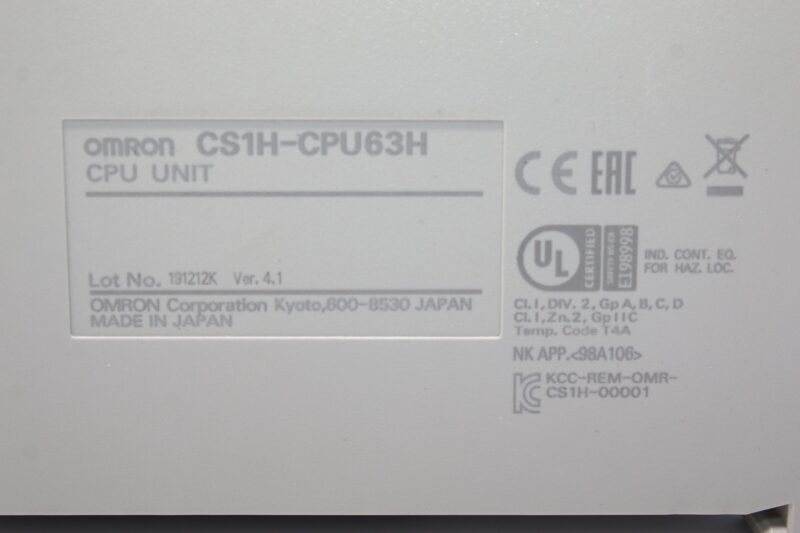 OMRON CS1H-CPU63H CPU UNIT - Image 3