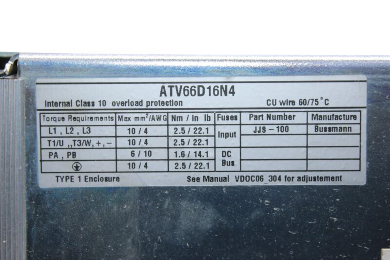 TELEMECANIQUE ATV66D16N4 SPEED DRIVE CONTROLLER - Image 2