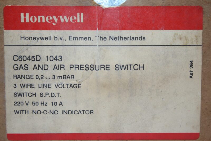 HONEYWELL C6045D 1043 GAS AIR PRESSURE SWITCH - Image 7