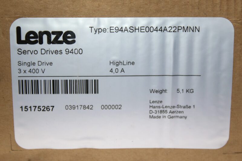LENZE E94ASHE0044 SERVO INVERTER - Image 2