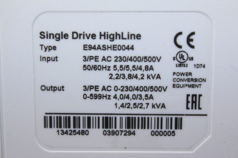 LENZE E94ASHE0044 SERVO INVERTER - Image 3