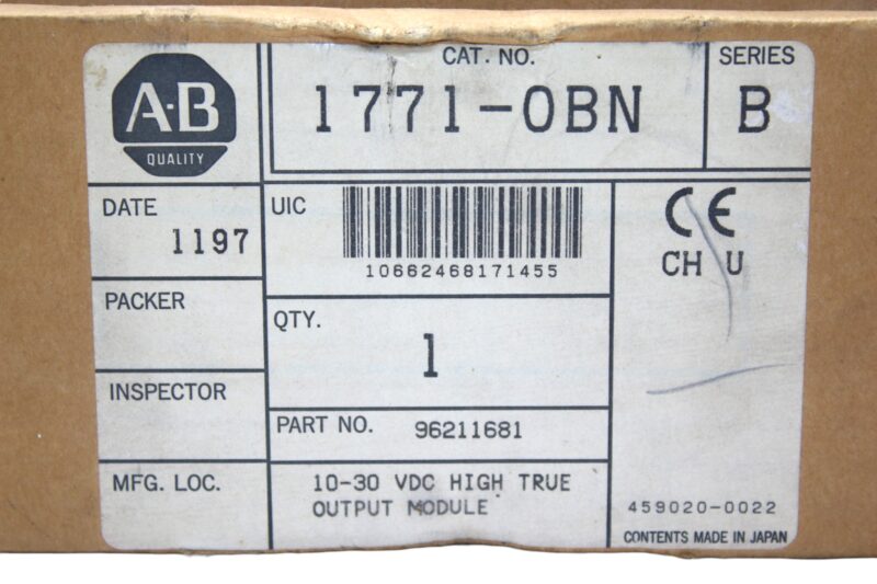 ALLEN BRADLEY 1771-OBN OUTPUT MODULE - Image 2
