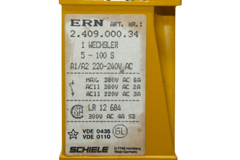 SCHIELE ERN 2.409.000.34 TIMER RELAY 5-100S - Image 2