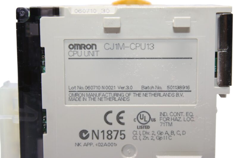 OMRON CJ1M-CPU13 CPU UNIT VER.3.0 - Image 3