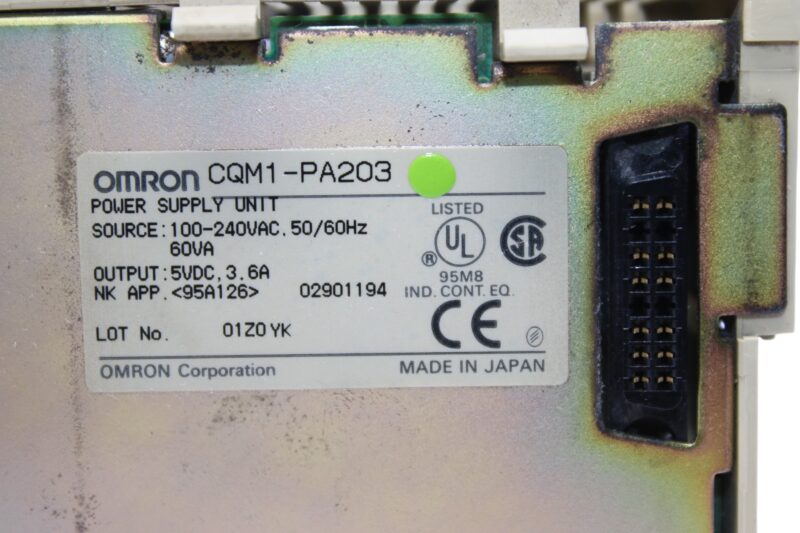OMRON CQM11-PA203 POWER SUPPLY UNIT - Image 2