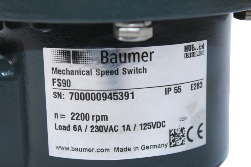 BAUMER TDP 13.06 LT-2 TACHOGENERATOR FS90 (2200 RPM) - Image 4