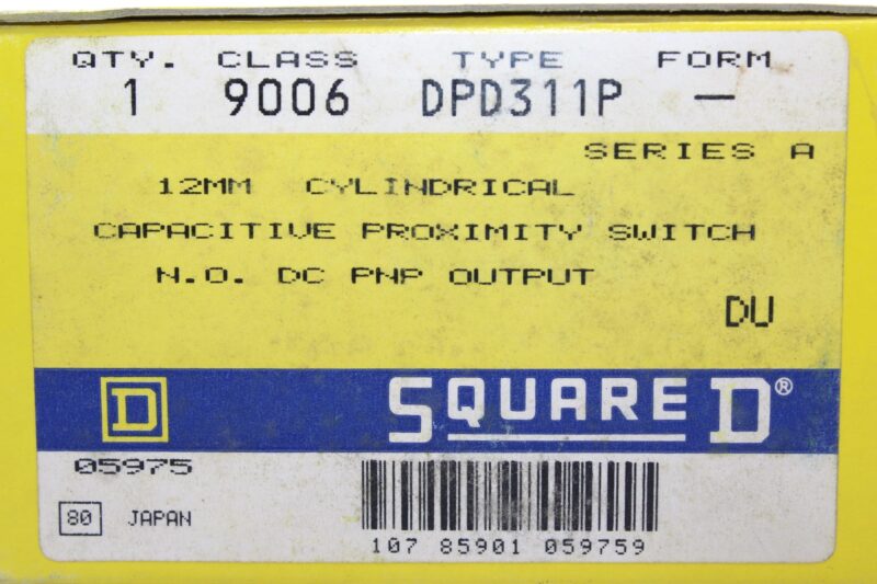SQUARE D DP311P CAPACITIVE PROXIMITY SWITCH CLASS 9006 - Image 2