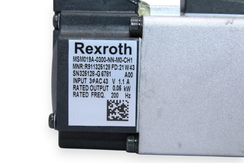 REXROTH	R911325128 SYNCHRONOUS SERVO MOTOR MSM019A-0300-NN-M0-CH1 - Image 3