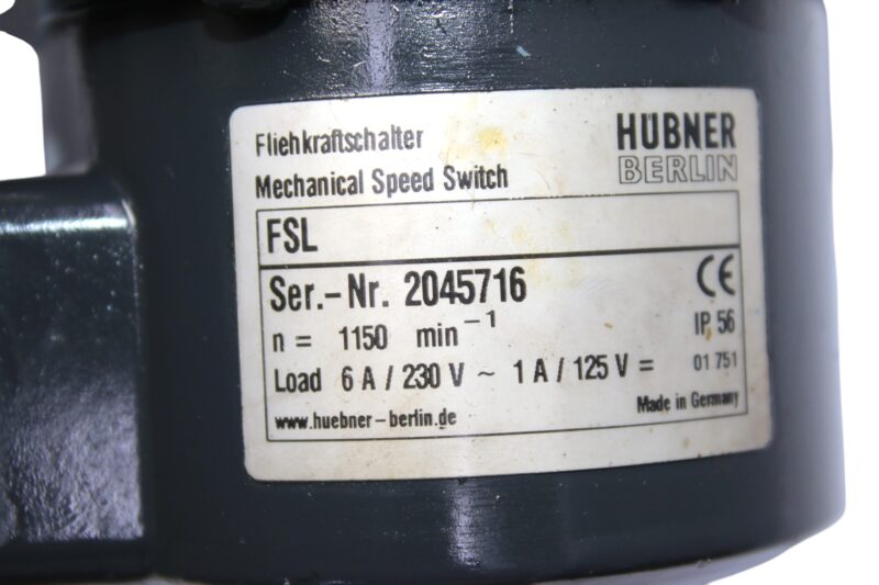 HUBNER BERLIN TDP 13.06 LS-3 ANALOG-TACHO DC-TACHOGENERATOR‎ POG 9 D 500+FSL - Image 4