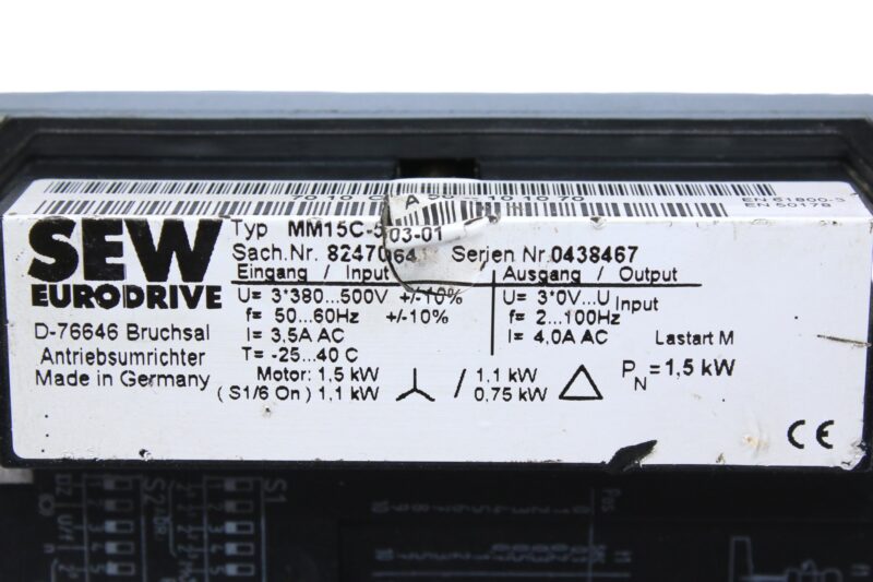SEW MM15C-503-01 FREQUENCY INVERTER 8247064 1.5 KW - Image 4