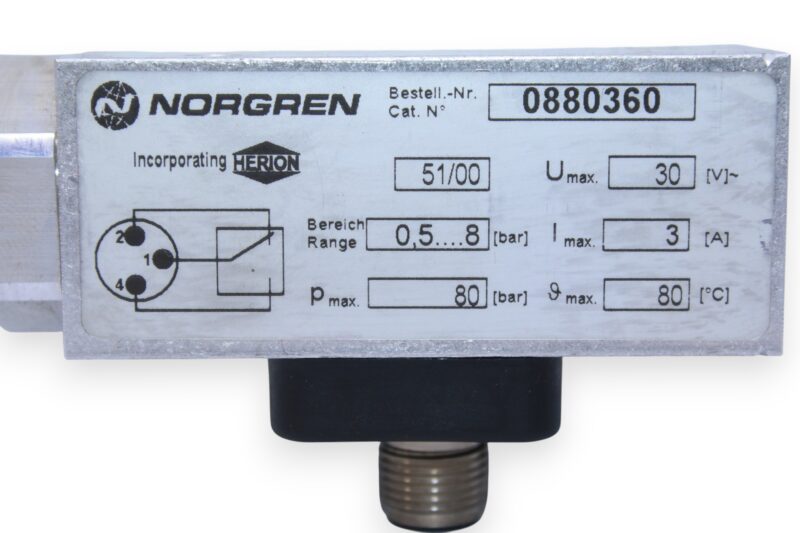 NORGREN 0880360 PRESSURE SWITCH 0.5…8 bar - Image 2