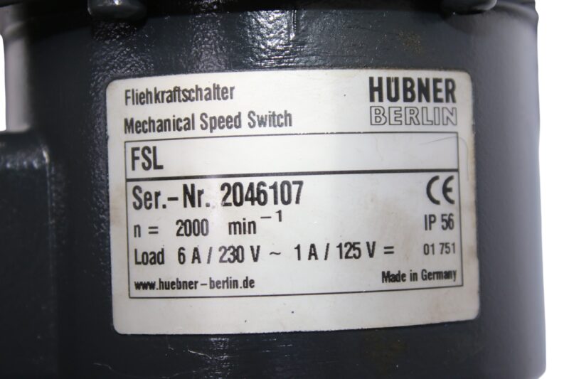 HUBNER BERLIN TDP 13.06 LS-3 ANALOG-TACHO DC-TACHOGENERATOR‎ POG 9 D 500+FSL - Image 3