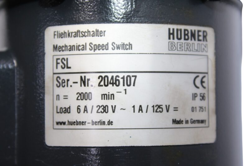 HUBNER BERLIN TDP 13.06 LS-3 ANALOG-TACHO DC-TACHOGENERATOR‎ POG 9 D 500+FSL - Image 4
