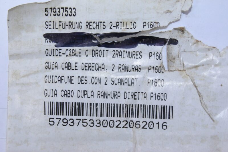 DEMAG 57937533 ROPE GUIDE RIGHT 2 GROOVE P1600 - Image 2