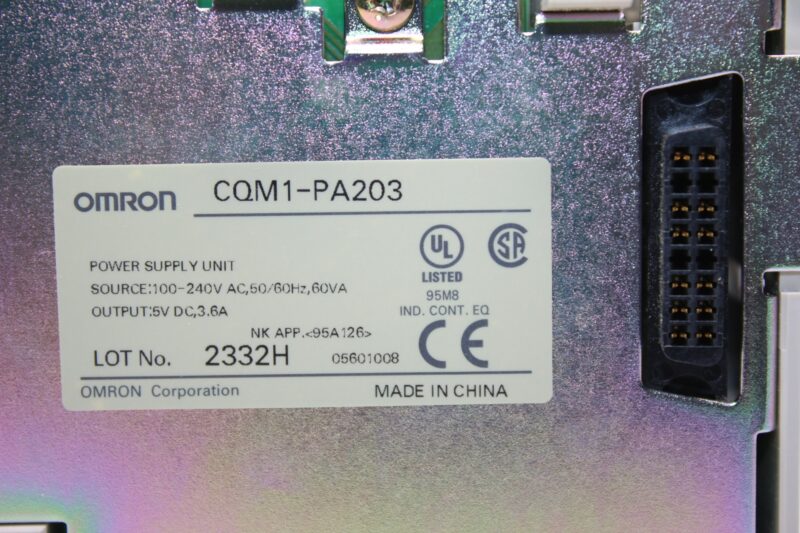 OMRON CQM1-PA203 POWER SUPPLY UNIT - Image 3