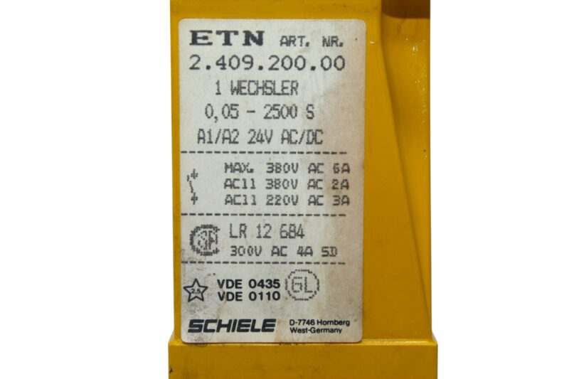 SCHIELE ETN 2.409.200.00 TIMER RELAY - Image 2