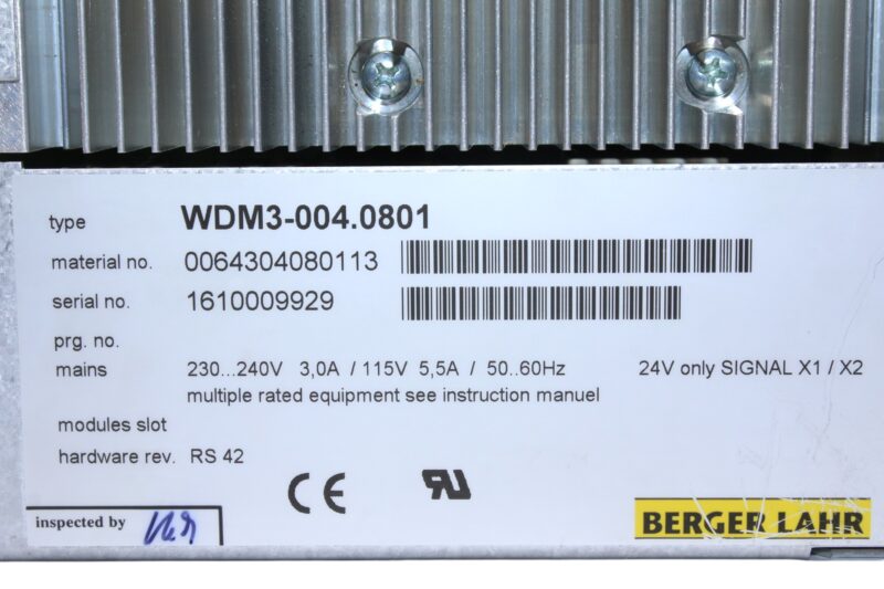 BERGER LAHR SIG WDM3-004.801 STEPPER DRIVE 64304080113 - Image 3