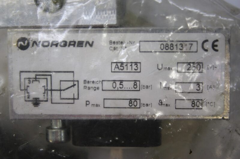 NORGREN 0881317 PRESSURE SWITCH 0.5…8 bar - Image 2