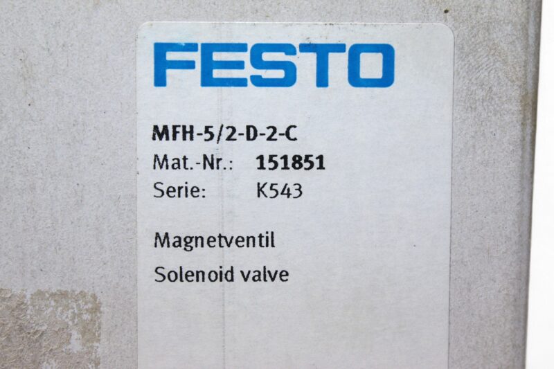 FESTO MFH-5/2-D-2-C SOLENOID VALVE 151851 - Image 6