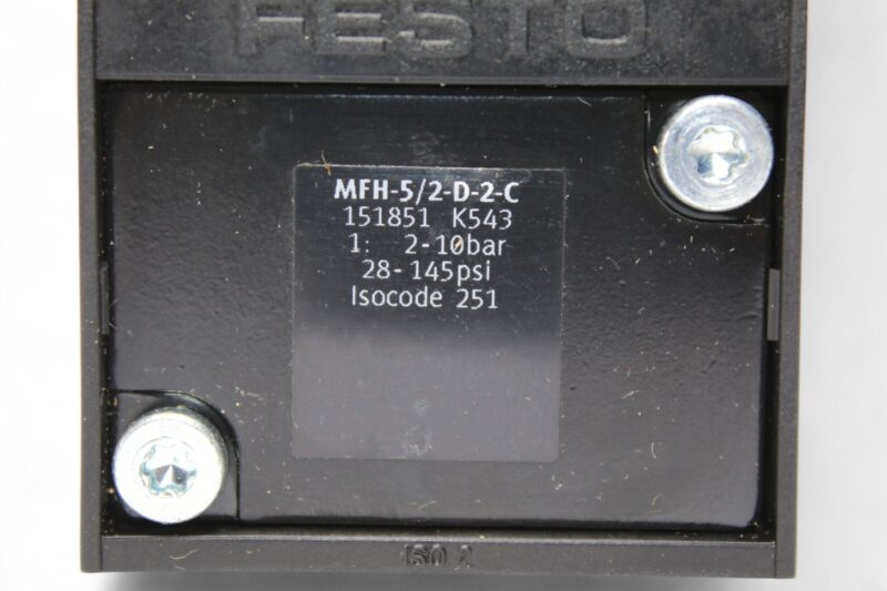 FESTO MFH-5/2-D-2-C SOLENOID VALVE 151851 - Image 2