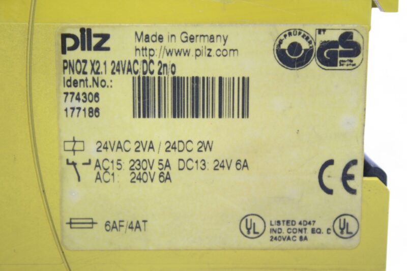 Pilz PNOZ X2.1 24VAC/DC 2n/o Safety Relay 774306 - Image 2