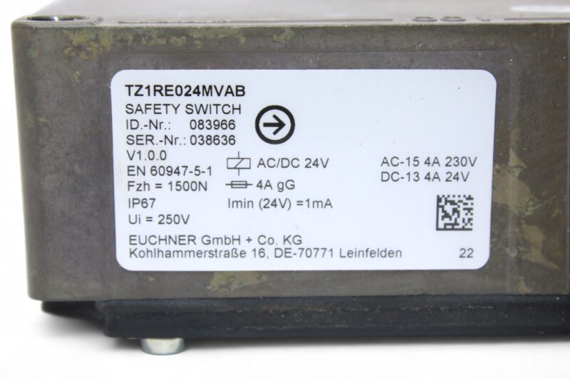 EUCHNER TZ1RE024MVAB SAFETY SWITCH 083966 - Image 2