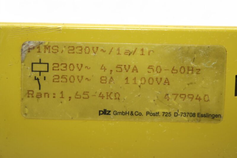PILZ	P1MS/220V/1A/1R SAFETY RELAY 479940 - Image 2