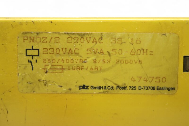 PILZ PNOZ/2 230VAC 3S 1O SAFETY RELAY 474750 - Image 2