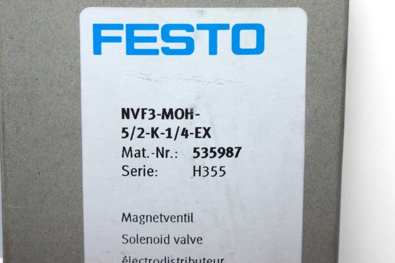 FESTO NVF3-MOH-5/2-K-1/4-EX SOLENOID VALVE 535987 - Image 2