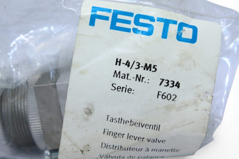 FESTO H-4/3-M5 FINGER LEVER VALVE 7334 - Image 2