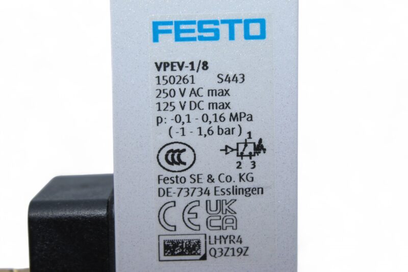 FESTO VPEV-1/8 VACUUM SWITCH 150261 - Image 3