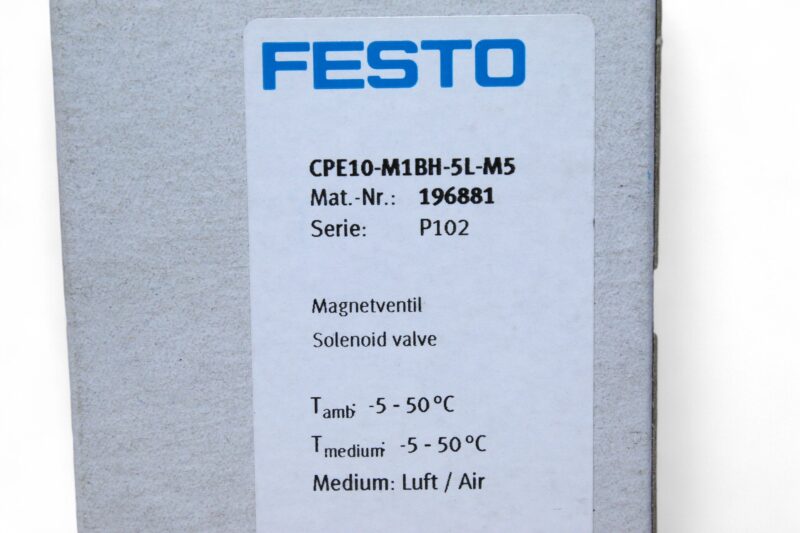 FESTO CPE10-M1BH-5L-M5 SOLENOID VALVE 196881 - Image 2