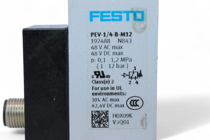 FESTO PEV-1/4-B-M12 PRESSURE SWITCH 192488 - Image 2