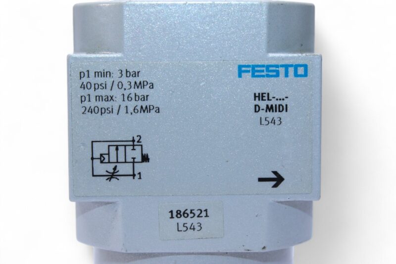 FESTO HEL-D-MIDI ON/OFF VALVE 186521 - Image 2