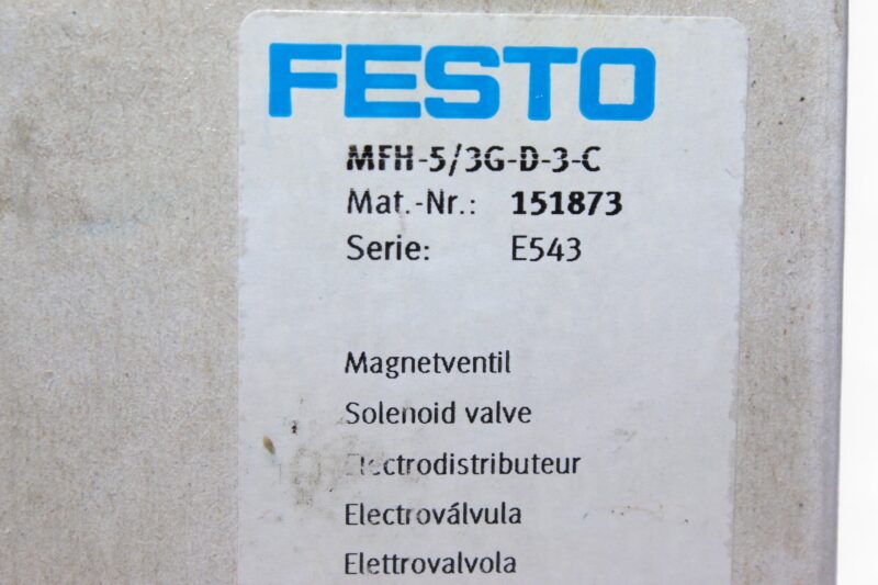 FESTO MFH-5/3G-D-3-C SOLENOID VALVE 151873 - Image 2