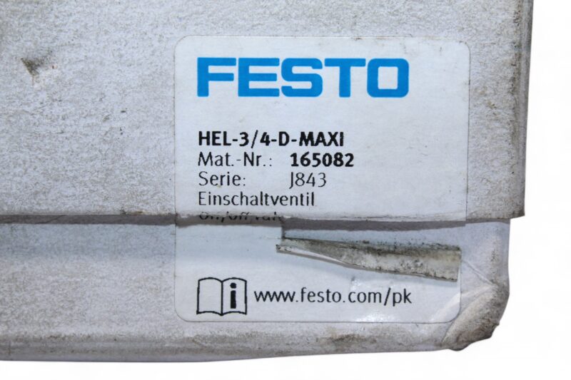 FESTO HEL-3/4-D-MAXI ON/OFF VALVE 165082 - Image 7