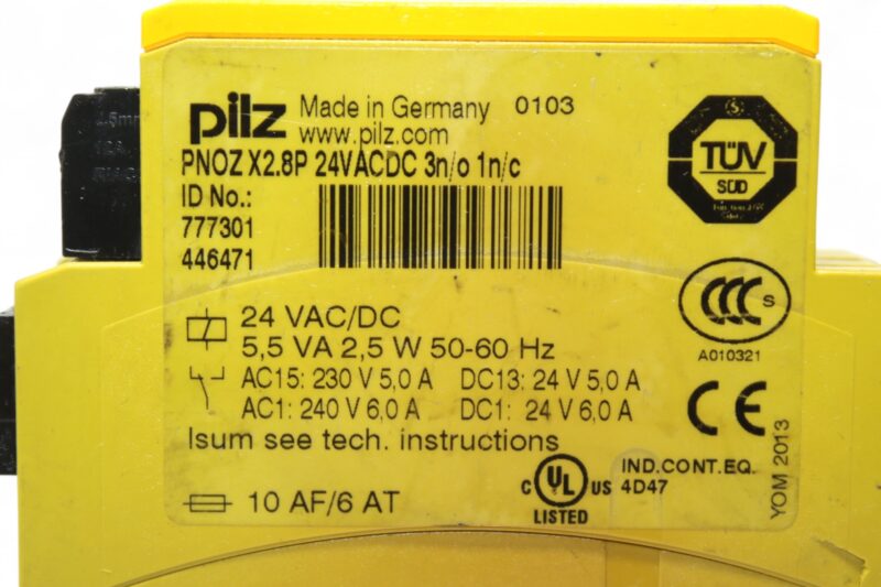 PILZ PNOZ X2.8P 24VACDC 3n/o 1n/c SAFETY RELAY 777301 - Image 2