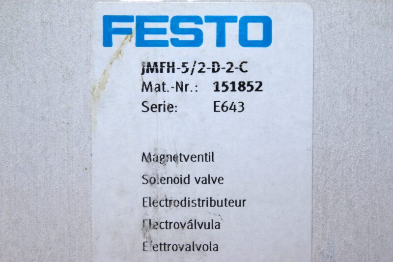 FESTO JMFH-5/2-D-2-C SOLENOID VALVE 151852 - Image 7