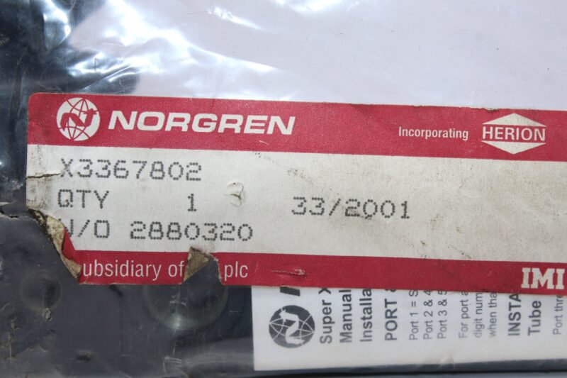 NORGREN X3367802 MANUALLY ACTUATED VALVE - Image 2