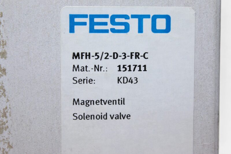 FESTO MFH-5/2-D-3-FR-C SOLENOID VALVE 151711 - Image 7