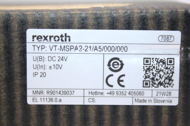 REXROTH R901439037 VALVE AMPLIFIER VT-MSPA2-21/A5/000/000 - Image 2