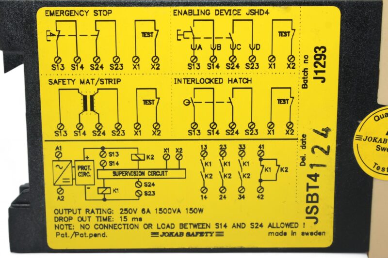 JOKAB SAFETY JSBT4 SAFETY RELAY 2TLA010004R0000 - Image 2