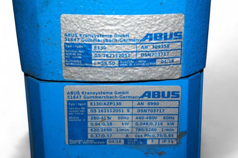 ABUS E130/AZP130 ELECTRIC MOTOR E130 GEAR BOX - Image 2